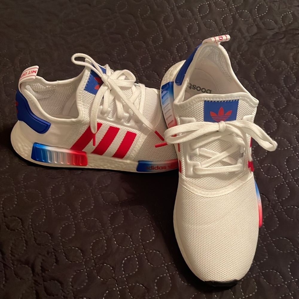 Adidas red white and blue boost
